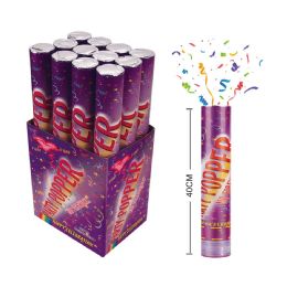 12 Bulk Party Confetti Popper 40cm Purple