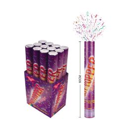12 Bulk Party Confetti Popper 60cm Purple