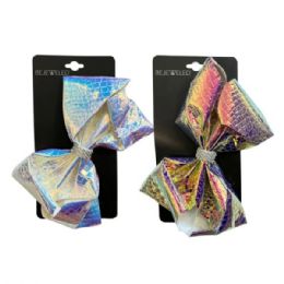 36 Bulk Metallic Hair Bows In Assorted Colors