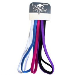 36 Bulk Stylin' 5 Piece Headwraps In Assorted Colors