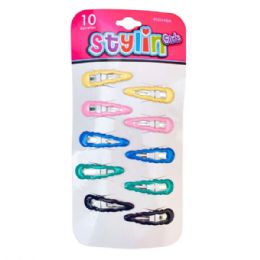 36 Bulk Stylin' Girls 10 Piece Barretes In Assorted Colors