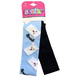 36 Bulk Stylin' Girls 2 Piece Headbands In Llama Design