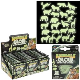 144 Bulk Glow In Dark Animal Stickers 24ct