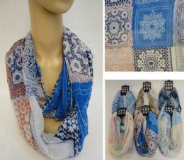 24 Bulk Light Weight Infinity Scarf [patchwork]