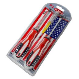 24 Bulk 8.5" 2pc Flag Screwdriver With Bonus Mini Screwdriver