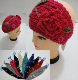 24 Bulk Hand Knitted Ear BanD--Flower & Leaves