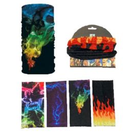 24 Bulk Multi Functional Headgear Gaiter Buff [flame]