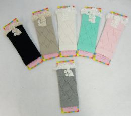 24 Bulk Knitted Boot Cuffs Pastel [antique Lace/2 Buttons]