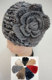 48 Bulk Wide Hand Knitted Ear Band [variegateD-Flower]