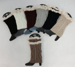 24 Bulk Knitted Boot Cuffs [cable Knit/antique Lace]