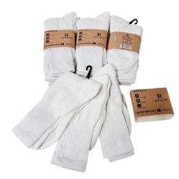 24 Bulk 3pr Casual Athletic Socks White 10-13