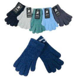 24 Bulk Youth Size Medium: Brushed Faux Cashmere Gloves [boys]