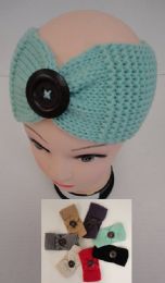 48 Bulk Hand Knitted Ear Band [lg Button] Loop