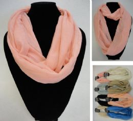 24 Bulk Light Weight Infinity Scarf [solid Colors]