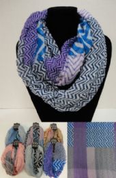 24 Bulk ExtrA-Wide Light Weight Infinity Scarf [mixed Chevron]