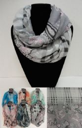 24 Bulk ExtrA-Wide Light Weight Infinity Scarf [lg Paisley/plaid]