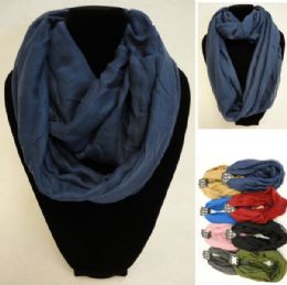 24 Bulk ExtrA-Wide Light Weight Infinity Scarf [solid Colors]