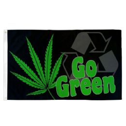 24 Bulk 3'x5' Go Green Cannabis/recycle Flag