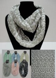 24 Bulk Light Weight Infinity Scarf [pattern Print]