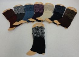 24 Bulk Knitted Boot Cuffs [variegated Top/solid Bottom]