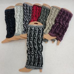 24 Bulk Knitted Leg Warmer [variegated Cable Knit]