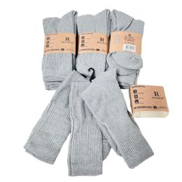 24 Bulk 3pr Casual Athletic Crew Socks Grey 10-13