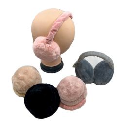24 Bulk Adjustable Plush Earmuffs [assorted Colors]