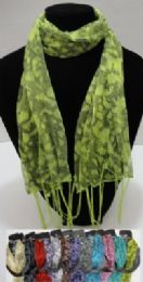 24 Bulk Sheer Scarf With FringE--Large Cheetah Print With Sparkles
