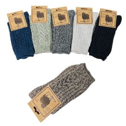 24 Bulk 1pr Wool Blend Socks [variegated] 7-9