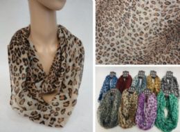 24 Bulk Light Weight Infinity Scarf [colorful Leopard]
