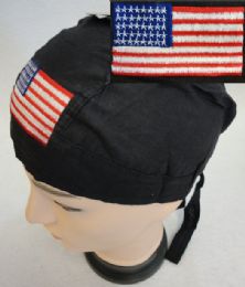 24 Bulk Embroidered Skull Cap [flag]