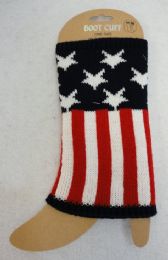 24 Bulk Knitted Boot Cuffs [stars & Stripes]