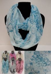 24 Bulk Light Weight Infinity Scarf [lg Flowers]
