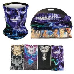 24 Bulk Multi Functional Headgear Gaiter Buff [skull]