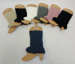 24 Bulk Knitted Boot Cuff W Ruffle [braided Knit]