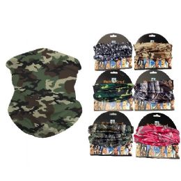 24 Bulk Multi Functional Headgear Gaiters Buff [camo]