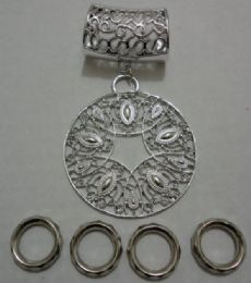 24 Bulk Scarf Charm: Filigree Circle