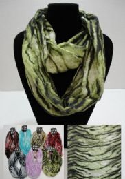 24 Bulk Light Weight Infinity Scarf [zebra Print]