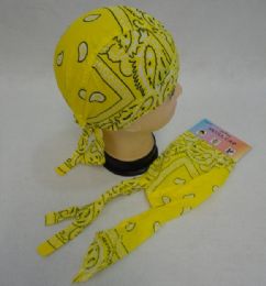 24 Bulk Skull CaP-Yellow Paisley