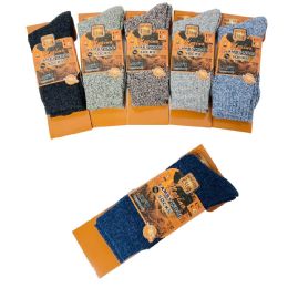 24 Bulk 1pr Men's Merino Lamb's Wool Socks [variegated] 10-13
