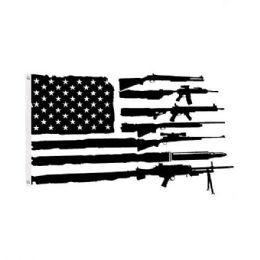 24 Bulk 3'x5' Black & White Gun Flag