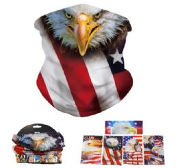 24 Bulk Multi Functional Headgear Gaiter Buff [eagle/flag]