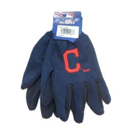 24 Bulk Licensed Team Utility Gloves With Gripper Palm [cleve Indians]