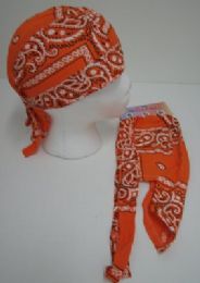 24 Bulk Skull CaP-Orange Paisley