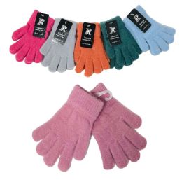 24 Bulk Youth Size Small: Brushed Faux Cashmere Gloves [girls]