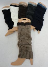 24 Bulk Knitted Leg Warmers [twO-Tone Loose Knit]