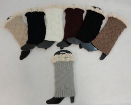 24 Bulk Knitted Boot Cuffs [antique Lace]