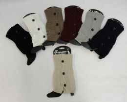 24 Bulk Knitted Boot Cuffs [3 Buttons]