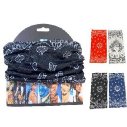 24 Bulk Multi Functional Headgear Gaiter Buff [paisley]