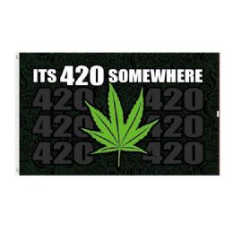 24 Bulk 3'x5' It's 420 Somewhere Flag *marijuana Leaf